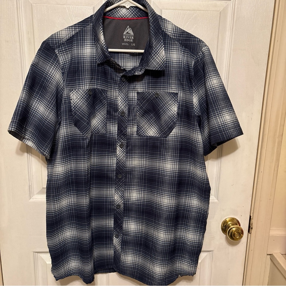 Men's Blue Plaid Shirt